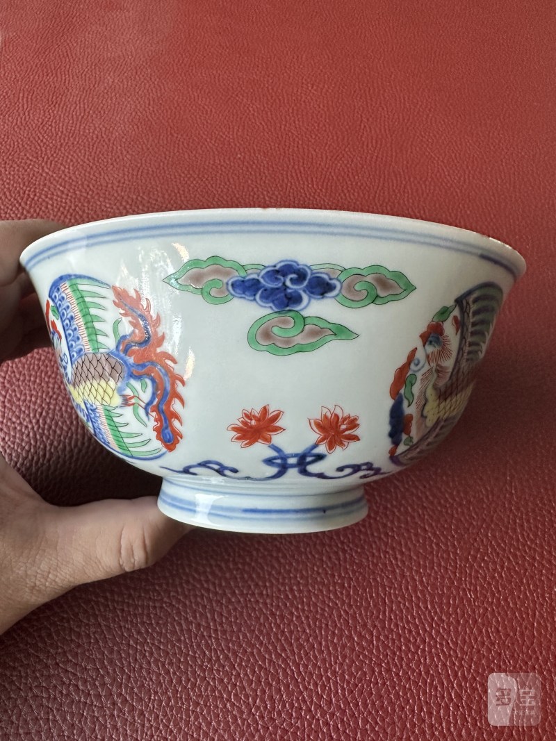 清康熙 五彩团凤纹碗 - 图17